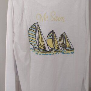 Tropical, Boat themed unisex long-sleeve T-shirt